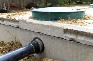 Septic tank and sewer line connection at a Jacksonville, FL residential property